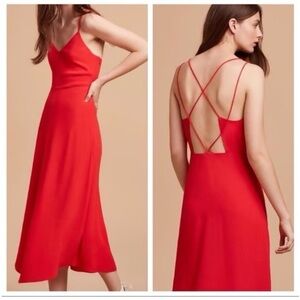 Wilfred Angelique- Strappy Red midi Dress- wedding guest or event dress